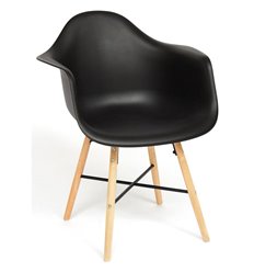 TETCHAIR CINDY (EAMES) (mod. 919) пластик черный, ножки бук