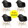 TETCHAIR CINDY (EAMES) (mod. 919) компл. 4 шт.,  пластик черный, ножки бук фото 1