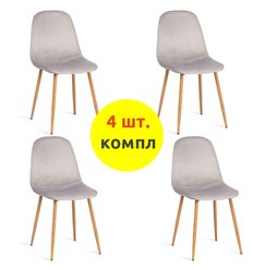 TETCHAIR BREEZE (mod. 4724) компл. 4 шт., вельвет светло-серый HLR14, ножки натуральный