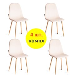 Стул TETCHAIR BREEZE (mod. JSC-58) компл. 4 шт., велюр кремовый HLR5, ножки натуральный фото 1