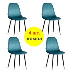 TETCHAIR BREEZE (mod. JSC-58) компл. 4 шт., велюр светло-синий HLR60, ножки черные фото 1