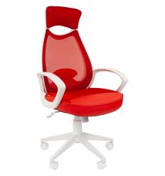 Кресло CHAIRMAN 840 White/Red для руководителя, белый пластик, цвет красный