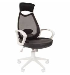 Кресло CHAIRMAN 840 White/Black для руководителя, белый пластик, цвет черный