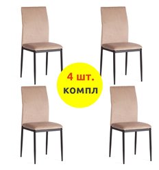 Стул TETCHAIR CAPRI (mod. 39) компл. 4 шт., вельвет бежевый HLR8, ножки черные фото 1