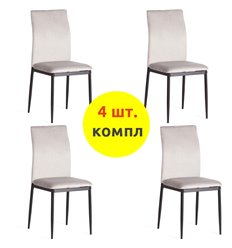 TETCHAIR CAPRI (mod. 39) компл. 4 шт., вельвет светло-серый HLR14, ножки черные фото 1