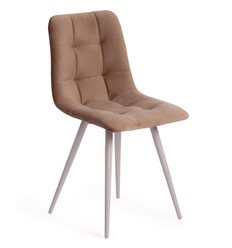 Стул TETCHAIR CHILLY (mod. 7095-1) ткань бежевый barkhat 5, ножки белые фото 1