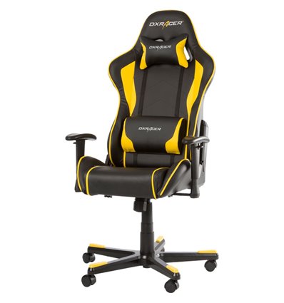 Кресло DXRacer OH/FE08/NY для руководителя, компьютерное, цвет черный/желтый