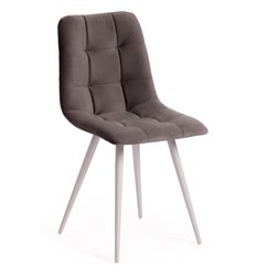 Стул TETCHAIR CHILLY (mod. 7095-1) ткань серый barkhat 26, ножки белые фото 1