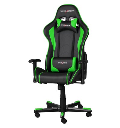 Кресло DXRacer OH/FE08/NE для руководителя, компьютерное, цвет черный/зеленый