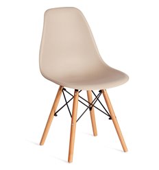 TETCHAIR CINDY (EAMES) (mod. 1801) пластик бежевый, ножки бук фото 1