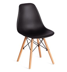 TETCHAIR CINDY (EAMES) (mod. 1801) пластик черный, ножки бук фото 1