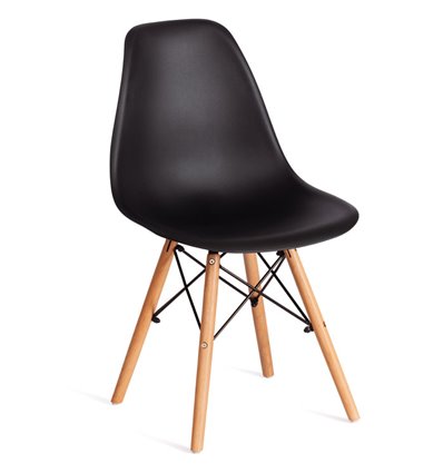 TETCHAIR CINDY (EAMES) (mod. 1801) пластик черный, ножки бук