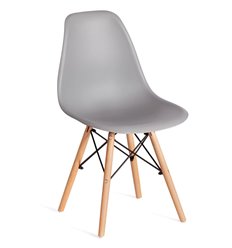 Стул TETCHAIR CINDY (EAMES) (mod. 1801) пластик светло-серый, ножки бук фото 1