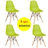 TETCHAIR CINDY (EAMES) (mod. 1801) компл. 4 шт., пластик оливковый, ножки бук фото 1