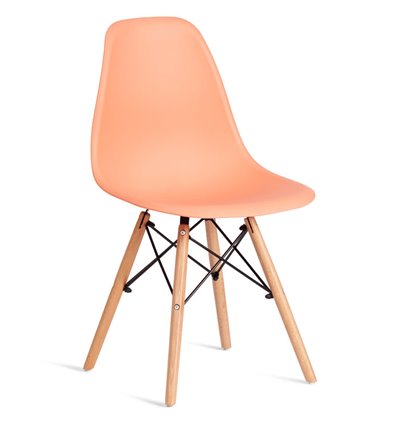 TETCHAIR CINDY (EAMES) (mod. 1801) пластик оранжевый, ножки бук