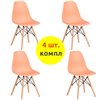 TETCHAIR CINDY (EAMES) (mod. 1801) компл. 4 шт., пластик оранжевый, ножки бук фото 1