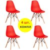 TETCHAIR CINDY (EAMES) (mod. 1801) компл. 4 шт., пластик красный, ножки бук фото 1