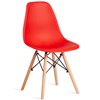 TETCHAIR CINDY (EAMES) (mod. 1801) компл. 4 шт., пластик красный, ножки бук фото 2