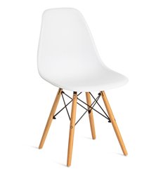 TETCHAIR CINDY (EAMES) (mod. 1801) пластик белый, ножки бук фото 1