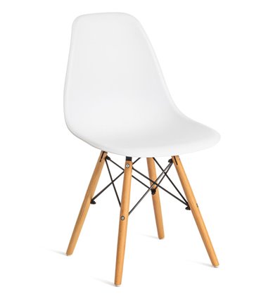 TETCHAIR CINDY (EAMES) (mod. 1801) пластик белый, ножки бук