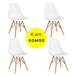 Стул TETCHAIR CINDY (EAMES) (mod. 1801) компл. 4 шт., пластик белый, ножки бук фото 1