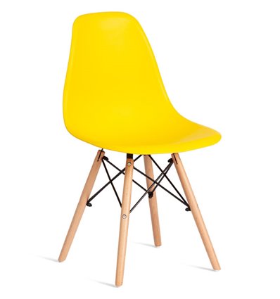 TETCHAIR CINDY (EAMES) (mod. 1801) пластик желтый, ножки бук