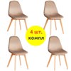 TETCHAIR CINDY SOFT (mod. C1021F1-1) компл. 4 шт., велюр коричневый HLR12, ножки дерево натуральный фото 1