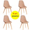 TETCHAIR CINDY SOFT (mod. C1021F1-1) компл. 4 шт., фактурный велюр бежевый LY1701-4, ножки дерево натуральный фото 1