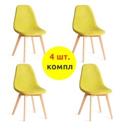 TETCHAIR CINDY SOFT (mod. C1021F1-1) компл. 4 шт., фактурный велюр светло-зеленый LY1701-8, ножки дерево натуральный