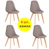 TETCHAIR CINDY SOFT (mod. C1021F1-1) компл. 4 шт., фактурный велюр серый LY1701-26, ножки дерево натуральный фото 1