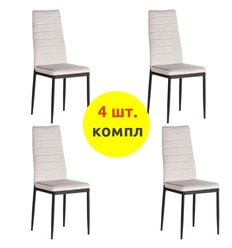 Стул TETCHAIR Easy (mod. 24-1) компл. 4 шт., вельвет светло-серый HLR14, ножки черные фото 1