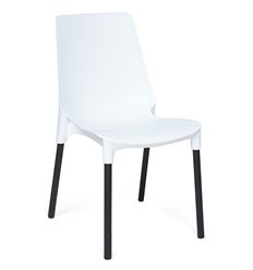 Офисный стул TETCHAIR GENIUS (mod 75) пластик белый, ножки черные фото 1