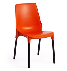 Стул офисный TETCHAIR GENIUS (mod 75) пластик оранжевый, ножки черные фото 1