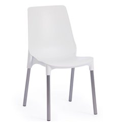 Офисный стул TETCHAIR GENIUS (mod 75) пластик белый, ножки хром фото 1