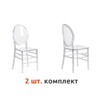 TETCHAIR MEDALION (mod. 921) компл. 2 шт., пластик прозрачный