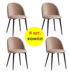 Стул TETCHAIR MONRO (mod. 710) компл. 4 шт., ткань бежевый barkhat 5, ножки черные фото 1