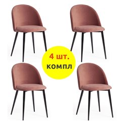 TETCHAIR MONRO (mod. 710) компл. 4 шт., ткань коралловый barkhat 15, ножки черные фото 1