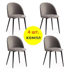 Стул TETCHAIR MONRO (mod. 710) компл. 4 шт., ткань серый barkhat 26, ножки черные фото 1