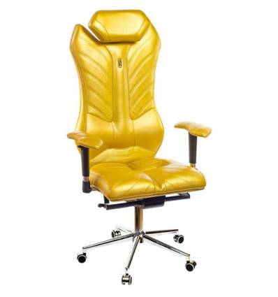 Кресло Kulik-System Monarch для руководителя, ортопедическое, цвет золотой