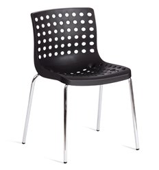 Офисный стул TETCHAIR SKALBERG (mod. C-084-A) пластик черный, ножки хром фото 1