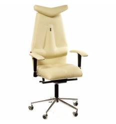 Кресло Kulik-System JET для руководителя, ортопедическое, цвет бежевый