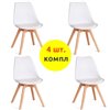 TETCHAIR TULIP (mod. 73-1) компл. 4 шт., пластик/экокожа, белый (White), ножки дерево фото 1