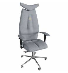 Кресло Kulik System JET для руководителя, ортопедическое, цвет серебрянный