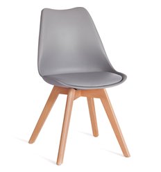 TETCHAIR TULIP (mod. 73-1) пластик/экокожа, серый (Grey), ножки дерево фото 1