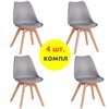 TETCHAIR TULIP (mod. 73-1) компл. 4 шт., пластик/экокожа, серый (Grey), ножки дерево фото 1