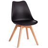 TETCHAIR TULIP (mod. 73-1) пластик/экокожа, черный (Black), ножки дерево фото 1