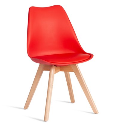 TETCHAIR TULIP (mod. 73-1) пластик/экокожа, красный (Red), ножки дерево