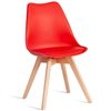 TETCHAIR TULIP (mod. 73-1) пластик/экокожа, красный (Red), ножки дерево фото 1