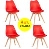 TETCHAIR TULIP (mod. 73-1) компл. 4 шт., пластик/экокожа, красный (Red), ножки дерево фото 1