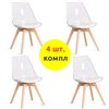 TETCHAIR TULIP (mod. 73-1) компл. 4 шт., пластик/экокожа, прозрачный (Transparent), ножки дерево фото 1